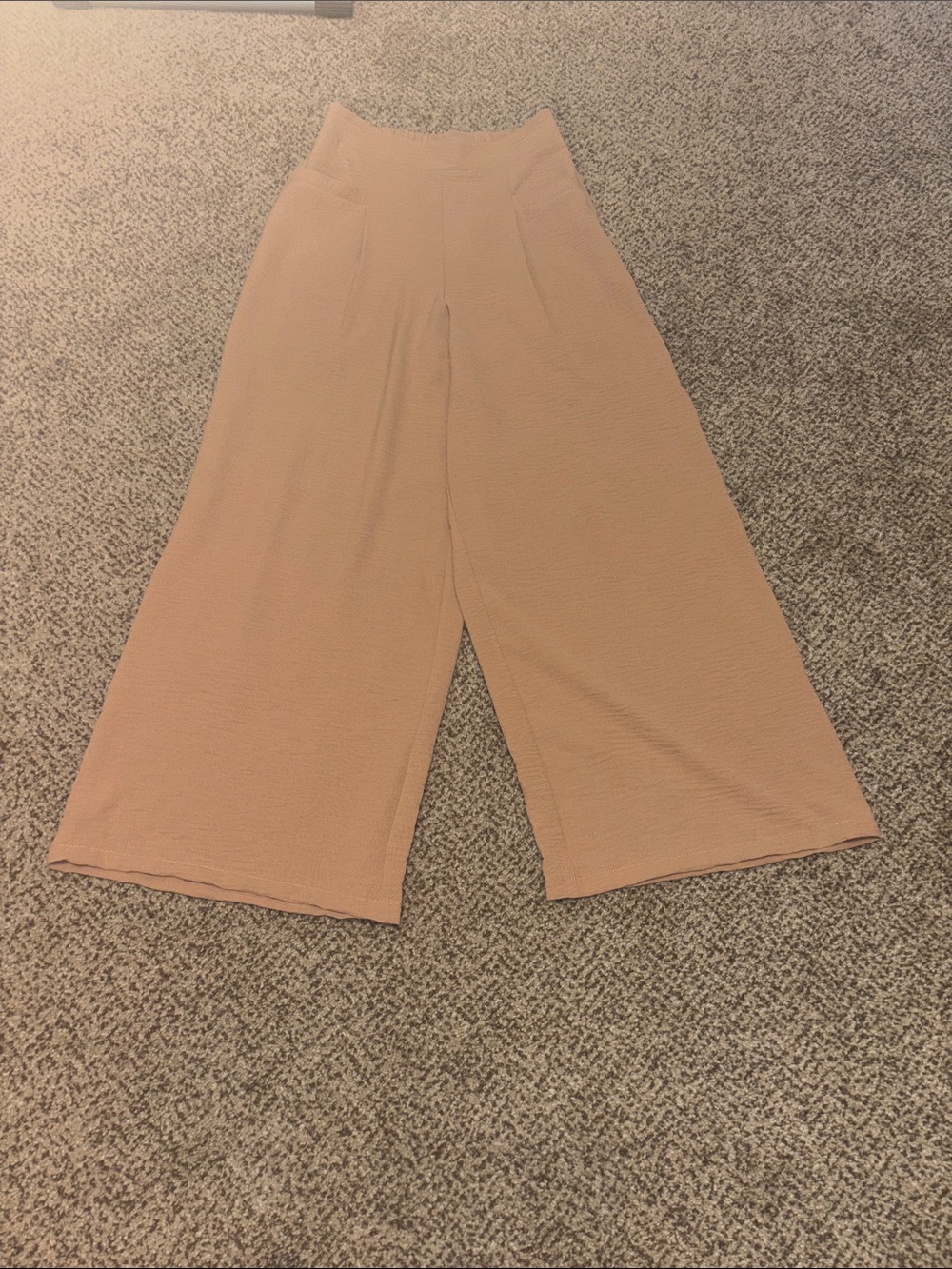 Wide-Leg High-Waist Pants in Blush